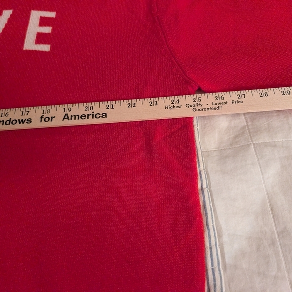 CASHMERE red 'love', Pink Heart With Faux Pearl Studs Sweater XL Charter Club - Picture 4 of 5